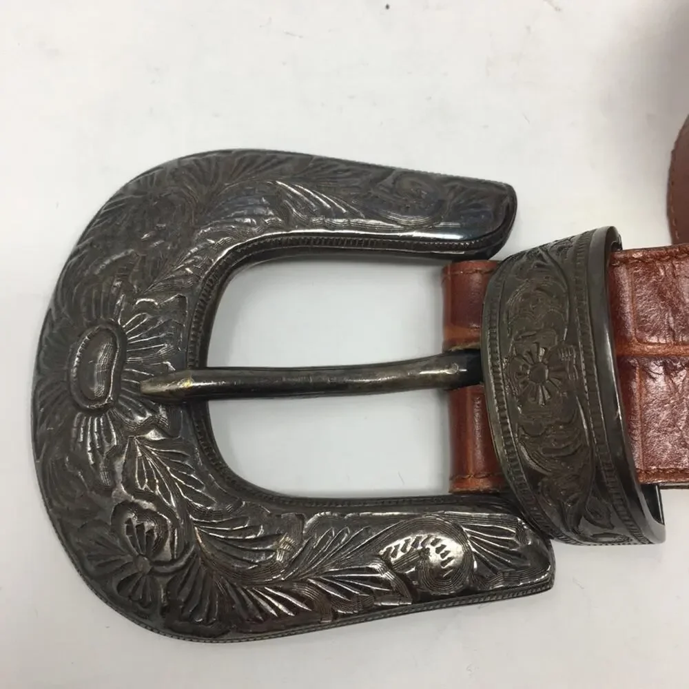 Jennifer Graham Brown Genuine Leather Western Boho Belt Large